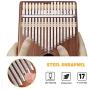 Kalimba 17 Key Thumb Piano, Mbira Mahogany and Ore Metal Tines Finger Piano, Portable Musical Instrument Gifts for Kids and Adults Beginners by FINETHER