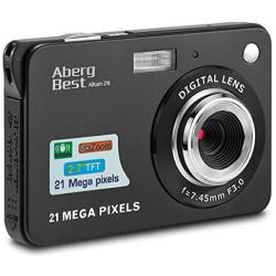 AbergBest 21 Mega Pixels 2.7" LCD Rechargeable HD Digital Camera,Video camera Digital Students cameras,Indoor Outdoor for Adult/Seniors/Kids (Black)