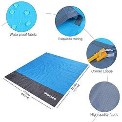 Portable Sandfree Beach Blanket Waterproof Picnic Blanket Oversized 83&quotX78&quotfor 5-7 Adults Beach Mat Outdoor for Travel,Camping,Hiking and Music Festivals(4 Fixed Piles+1 Metal Buckle)