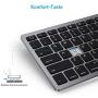 OMOTON Ultra-Slim Bluetooth Keyboard Compatible with 2018 iPad Pro 11/12.9, New iPad 9.7 Inch, iPad Air, iPad Mini, iPhone and Other Bluetooth Enabled Devices, Grey