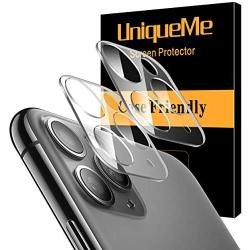 [ 2 Pack] UniqueMe Camera Lens Protector for iPhone 11 Pro/iPhone 11 Pro Max Tempered Glass, Easy Install 9H Hardness HD Clear