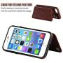OT ONETOP iPhone 8 Wallet Case with Card Holder, iPhone 7 Case iPhone SE(2020) Wallet Premium PU Leather Kickstand Card Slots,Double Magnetic Clasp and Durable Shockproof Cover 4.7 Inch(Brown)