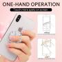 Phone Finger Ring Stand with Sparkly Diamond, Nsiucion Heart Lucky Clover Phone Ring Kickstand Holder [Washable] [Removable], 360°Rotation Zinc Alloy Ring Grip Stand for All Phones (Silver)