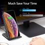 Amoner Wireless Charger, Qi-Certified 15W Fast Wireless Charging Stand Compatible with Galaxy S10/S9/S9+/S8/S8+, iPhone 11/11 Pro/11 Pro Max/Xs Max/Xs/XR/X/8/8Plus(No AC Adpater)