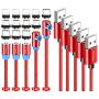 Drtopey USB Magnetic Charging Cable [5Pack] 3 in 1 Nylon Braided Code with Led Light,Compatible with Micro USB,Type C and iProduct(Red)