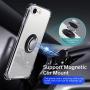 ANSIWEE iPhone SE 2020 Case, iPhone 8 Case, Metal Ring Kickstand Work with Magnetic Car Mount Designed Case Drop Protection Bumper and Clear Hard Back Cases for iPhone SE 2nd 4.7 Inch Crystal Clear