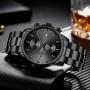 GOLDEN HOUR Mens Watches with Black/Silver Stainless Steel and Metal Casual Waterproof Chronograph Quartz Watch, Auto Date in Colorful Hands