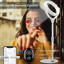 Yarrashop LED Selfie Ring Light with Stand - 360° Rotation 3 Colors Lighting Mode10 Level of Brightiness Adjustable Streaming Ringlight for Makeup YouTube Video Recording and Photography