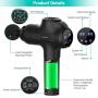 QUINEAR Massage Gun, 20 Speed Deep Tissue Percussion Massager for Body Muscle Sports Recovery and Soreness Relief Rechargeable Portable Handheld - 6 Massage Heads