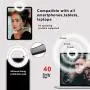 Selfie Ring Light,40 LEDs USB Rechargeable Portable Clip-on Selfie Fill Light,3 Light Modes LED Circle Light for Smart Phone Photography, Camera Video, Girl Makes up (Black) Selfie Ring Light,40 LEDs USB Rechargeable Portable Clip-on Selfie Fill Light,3 Light Modes LED Circle Light for Smart Phone Photography, Camera Video, Girl Makes up (Black)