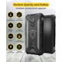 Solar Power Bank 30000mAh, Movic Solar Qi Wireless Charger, Outputs 5V/3A High-Speed & 2 Inputs Huge Capacity Phone Charger for Smartphones, IP67 Rating, Strong Light LED Flashlights (Black)