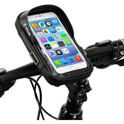 Waterproof Bike Phone Mount Bag 360° Rotatable Bicycle Handlebar Cellphone Case Holder Touch Screen Pouch w Card Slot Pockets for iPhone 11 XR 8 Galaxy A10 A20 S10 S9 Plus BLU Vivo XL4 Google Pixel 3a