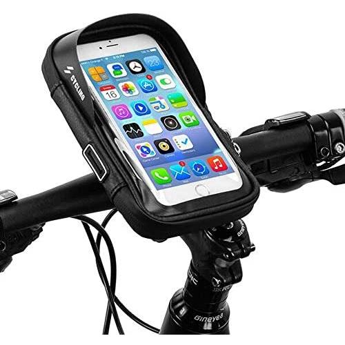 Waterproof Bike Phone Mount Bag 360° Rotatable Bicycle Handlebar Cellphone Case Holder Touch Screen Pouch w Card Slot Pockets for iPhone 11 XR 8 Galaxy A10 A20 S10 S9 Plus BLU Vivo XL4 Google Pixel 3a