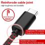 USB C Cable, AWINBOW USB Type C Cable (3/3/6/6/10FT) Durable Fast Charging Cord Nylon Braided Compatible with Galaxy S9 S8 Plus Note 9,Moto Z Z2,LG V30 G5 - Red