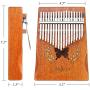 Kalimba Thumb Piano 17 Keys, NASUM Mbira Finger Piano Instrument with Mahogany body, Tuner Hammer, Stickers, Carry Bag, The Best Musical Instrument Gift for Kids and Adults Beginners