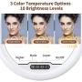 Zecti 10 inch Ring Light with Stand and Phone Holder, LED Selfie Light Ring with Dimmable 3 Color Modes and 10 Brightness for Live Stream Makeup Photography Compatible with iPhone Xs Android-Black