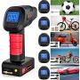 Portable Smart Air Compressor Cordless Tire Inflator Pump with Digital Pressure Gauge, Rechargeable Li-ion Battery Air Pump for Car Motorcycle Bike Air Bed Balls Inflatable Toys