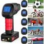 Portable Smart Air Compressor Cordless Tire Inflator Pump with Digital Pressure Gauge, Rechargeable Li-ion Battery Air Pump for Car Motorcycle Bike Air Bed Balls Inflatable Toys