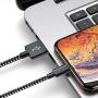 CUGUNU Nylon Braided Cable Compatible with iPhone Charger, 5 Pack[3/3/6/6/10FT] MFi Certified USB Lightning Cable Charging Cord for iPhone X/Max/11/8/7/6/6S/5/5S/SE/Plus/iPad - Black White