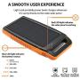 Solar Charger RAVPower 15000mAh Outdoor Portable Charger Solar Power Bank Dual USB External Battery Pack Power Pack with Flashlight (IPX4 Splashproof, Dustproof, Solar Panel Charging, DC5V/2A Input)