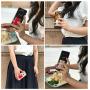 [2pc] Finger Strap Phone Holder - Ultra Thin Anti-Slip Universal Cell Phone Grips Band Holder for Back of Phone (Gold)