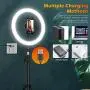 12" LED Selfie Ring Light with Tripod Stand & Cell Phone Holder for Live Streaming/YouTube Video/Vlogs, Dimmable Makeup Ring Light for Photography, Shooting with 10 Brightness Level & 3 Light Modes 12" LED Selfie Ring Light with Tripod Stand & Cell Phone Holder for Live Streaming/YouTube Video/Vlogs, Dimmable Makeup Ring Light for Photography, Shooting with 10 Brightness Level & 3 Light Modes