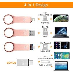 USB Flash Drive Photo Stick for iPhone Flash Drive for iPhone PhotoStick Mobile for iPhone USB Flash Drive Android Backup Drive OTG Smart Phone Memory Stick Storage iPAD USB 3.0 WIVIC (Orange)