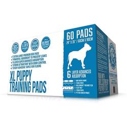 Bulldogology Puppy Pee Pads XL with Adhesive Sticky Tape - Extra Large Dog Training Wee Pads (24x35) 6 Layers with Extra Quick Dry Bullsorbent Polymer Tech