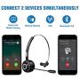 Bluetooth Headset, Angteela V5.0 Business Wireless Headset with Boom Mic, Suitable for Cell Phone/Tablet/Computer, Over The Head Hands Free Headset for Call Center/Office/Truck Driver (BH-M97)