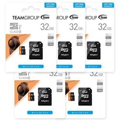 TEAMGROUP Micro SDHC UHS-I 32GB 5-Pack Memory Card with Adapter TUSDH32GUHS59