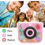 Kids Camera for Girls, Underwater Camera for Kids 3-13 Years Old - Rechargeable Camera for Kids Girls with 32GB TF Card and Anti-Fall Silicone Case (Pink)