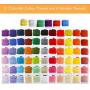 Caydo 164 Pieces Embroidery Kit with Instructions, 72 Color Threads with Organizer Box, 3 Pieces Aida Cloth, Embroidery Hoops and Cross Stitch Tools for Adults and Kids Beginners