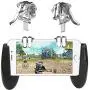 RONSHIN Mobile Controller,4-Click Metal PUBG Mobile Controller Portable Gamepad L1 R1 Trigger Aim L1R1 Shooter Phone Game Fire Button Black