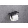 KTY Wall Mount Toilet Paper Holder, SUS304 Stainless Steel Bathroom Tissue Holder with Mobile Phone Storage Shelf, Black Finish