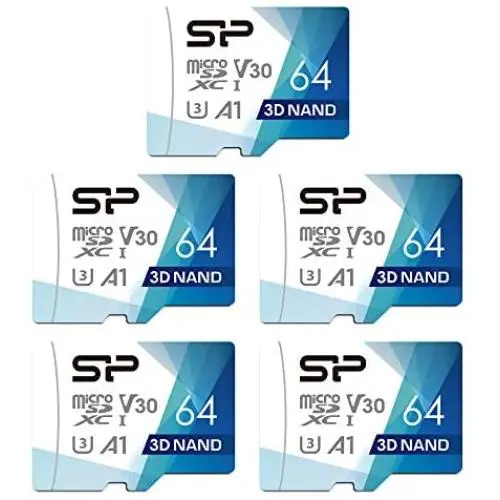 Silicon Power 64GB 5-Pack Superior Pro Micro SDXC UHS-I (U3), V30 4K A1, High Speed MicroSD Card with Adapter Silicon Power 64GB 5-Pack Superior Pro Micro SDXC UHS-I (U3), V30 4K A1, High Speed MicroSD Card with Adapter