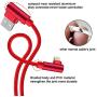 90 Degree iPhone Cable 10 FT 3 Pack Lightning Charger Cable Long Charging & Syncing Cord Compatible with iPhone XS/Max/XR/X/8/7/6/iPod/iPad.(Red,10ft)