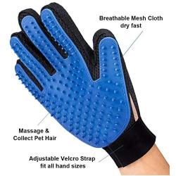 Pet Hair Remover Glove - Gentle Pet Grooming Glove Brush - Efficient Deshedding Glove - Massage Mitt with Enhanced Five Finger Design - Perfect for Dogs & Cats with Long & Short Fur - 1 Pack