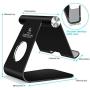 Tablet Stand Adjustable, Lamicall Phone Stand : Desktop Stand Holder Dock Compatible with Phone Xs Max XR, New iPad 2018 Pro 9.7, 10.5, Air Mini 2 3 4, Galaxy Tab S5 (4-13 inch) - Black