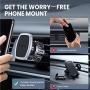 LISEN Phone Holder Car, [Upgraded Clip] Magnetic Phone Mount [6 Strong Magnets] Car Phone Mount [Case Friendly] iPhone Car Holder Car Mount for iPhone Compatible with All Smartphone and Tablet-Silver