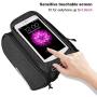 WOTOW Bike Frame Pannier Cell Phone Bag, Bicycle Front Top Tube Touchscreen Rain Proof Bag Rack Mountain Road Cycling Pack Double Pouch Mount Phone Bags for Smartphone