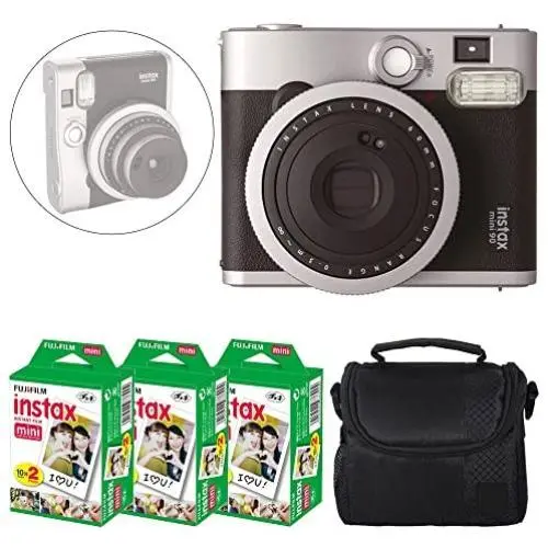 Fujifilm INSTAX Mini 90 Neo Classic Instant Camera (Black) + Fujifilm Instax Mini Instant Film (60 Exposures) + Camera Case – Deluxe Accessory Bundle Fujifilm INSTAX Mini 90 Neo Classic Instant Camera (Black) + Fujifilm Instax Mini Instant Film (60 Exposures) + Camera Case – Deluxe Accessory Bundle