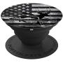 Fishing Deer Hunting Gift For Boys Men - Black American Flag PopSockets Grip and Stand for Phones and Tablets