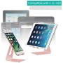 Cell Phone Holder for Desk, YOSHINE Cell Phone Stand Solid Phone Dock Cradle Compatible with iPhone 12 11 XR XS Max 8 X 7 6 6s Plus 5 4 SE, Kindle, Accessories Desk, All Smartphones - Rose Gold