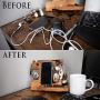 Peracos Wooden Docking Station for Men and Nightstand Organizer - Holds Phone Keys, Watch, Wallet, Ring, Pen, Glasses, Ring Comes with Coaster and eBook