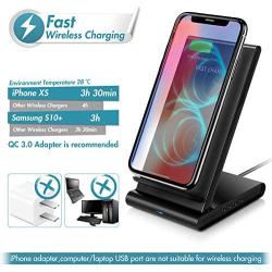 Wireless Charger,7.5W Fast Wireless Charging Stand Compatible iPhone 11/11 Pro/11 Pro Max/XS Max/XS/XR/X/8/8+,Charging Dock Organizer Compatible Apple Watch,AirPods-No AC Adapter