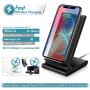 Wireless Charger,7.5W Fast Wireless Charging Stand Compatible iPhone 11/11 Pro/11 Pro Max/XS Max/XS/XR/X/8/8+,Charging Dock Organizer Compatible Apple Watch,AirPods-No AC Adapter