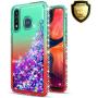STARSHOP- Moto E 2020 Case, Motorola Moto E 2020 Phone Case, [NOT FIT E2/E4/E5] with [Tempered Glass Protector Included] Liquid Floating Glitter Quicksand Bling with Spot Diamond Cover - Green/Red