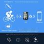 POSMA DB2 Bluetooth GPS Cycling Bike Computer Speedometer Odometer Altimeter Calories Heart Rate Cadence Temperature Route Tracking ANT+, Support Strava, BLE4.0 Smartphone, iPhone Android APP