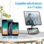 Cell Phone Stand for Desk Yoobao Adjustable Tablet Stand Phone Holder for FaceTime Zoom Video Compatible iPhone 11 Pro Xs Max Xr X 8 7 6, iPad Pro, All Smartphones, Tablets(4 to 11 inch) & More-Black