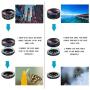iPhone Lens Kit, Phone Camera Lens 9 in 1 Zoom Telephoto Lens+198° Fisheye +0.35X Super Wide-Angle + 20X Macro Lens + 0.63X Wide Lens + CPL +Kaleidoscope Lens +Starburst for Samsung Android Smartphone